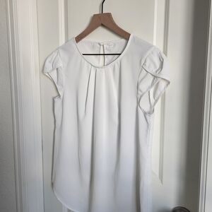 Chic White Cap Sleeve Blouse